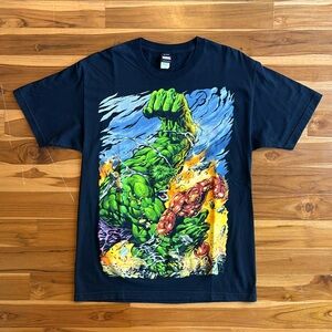 Vintage Y2K Mad Engine Hulk Ironman AOP T-Shirt L